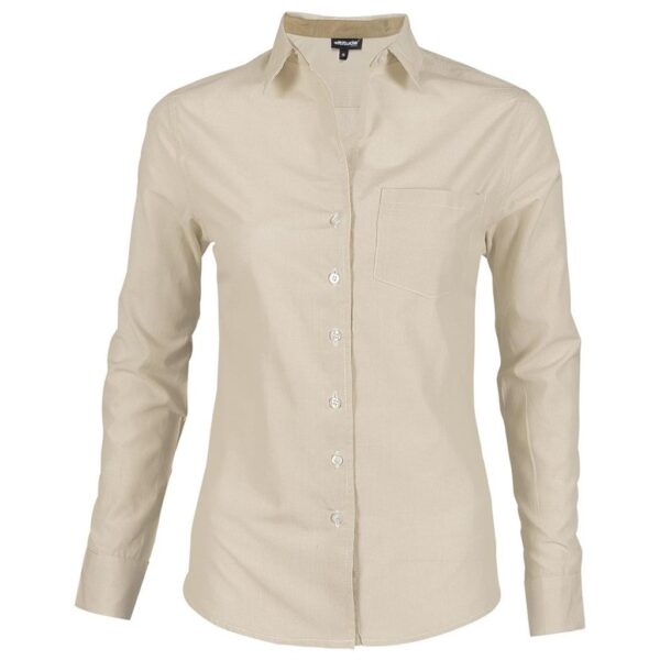 Ladies Long Sleeve Lisbon Shirt - Stone - Image 2