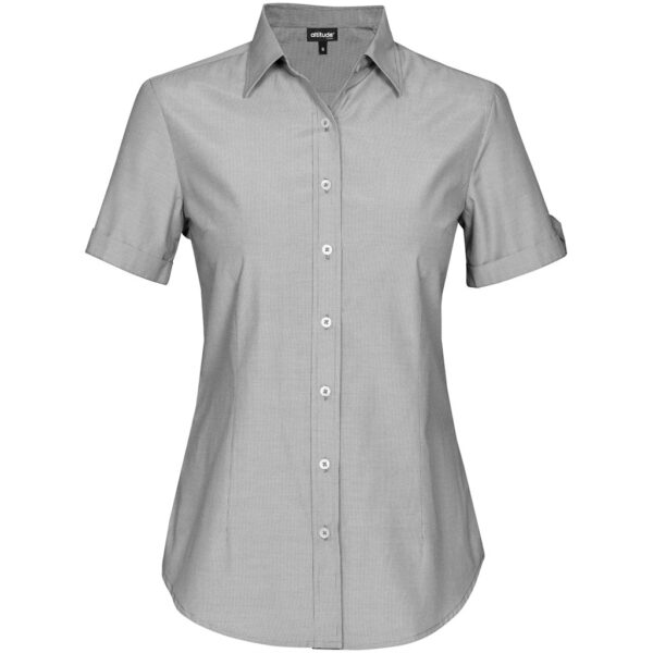 Ladies Short Sleeve Portsmouth Shirt - Black - Image 2