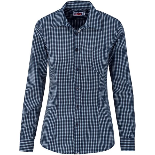 Ladies Long Sleeve Kenton Shirt - Navy - Image 2