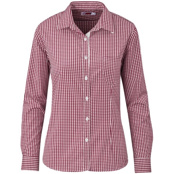 Ladies Long Sleeve Kenton Shirt - Red - Image 2