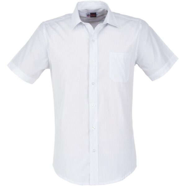 Mens Short Sleeve Huntington Shirt - White Light Blue - Image 2