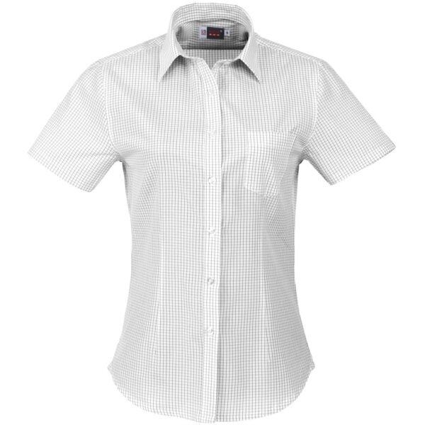 Ladies Short Sleeve Huntington Shirt - White Black - Image 2