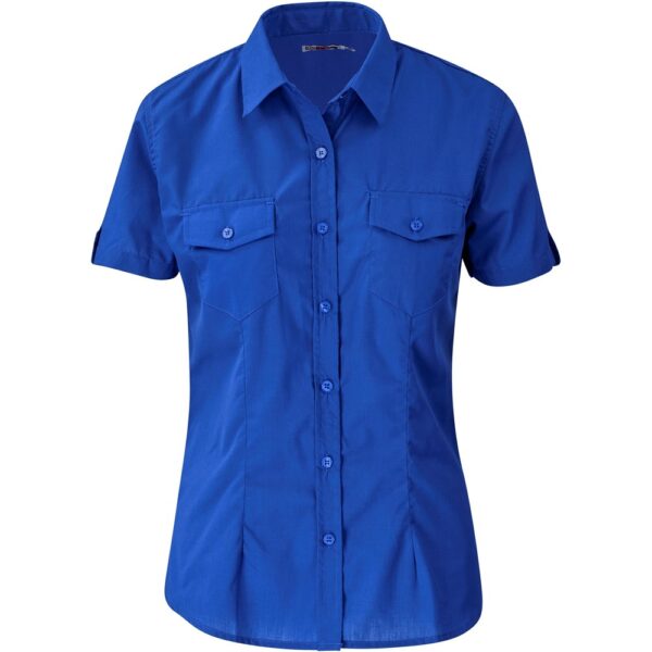 Ladies Short Sleeve Kensington Shirt - Royal Blue - Image 2