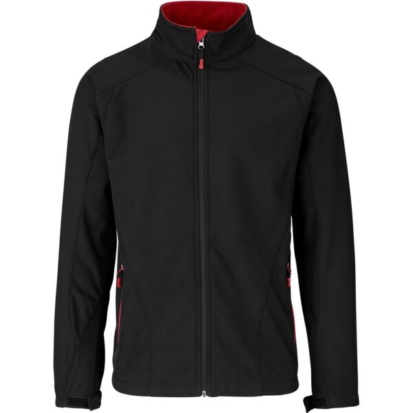 Mens Geneva Softshell Jacket - Black Red - Image 2