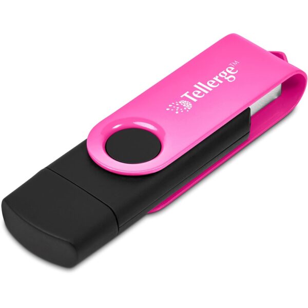 Shuffle Gyro Black Flash Drive – 8GB - Pink - Image 2