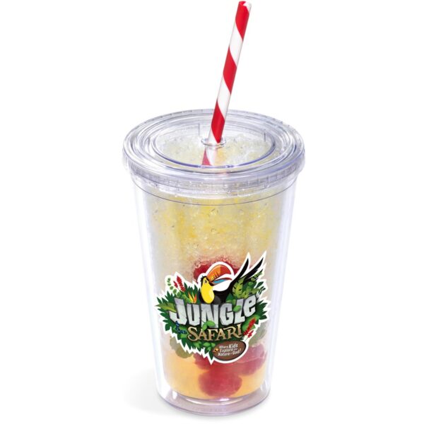 Malibu Double-Wall Plastic Tumbler & Straw - 470ml - Image 7