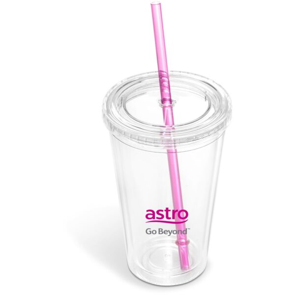 Malibu Double-Wall Frosted Straw Tumbler - Image 3