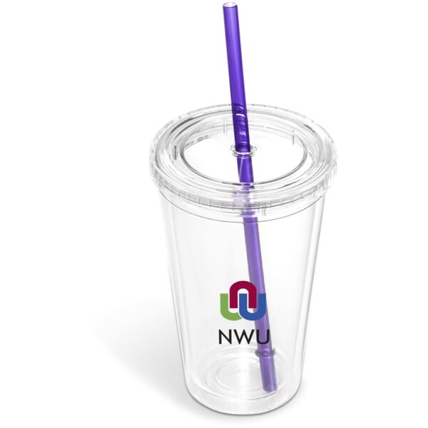 Malibu Double-Wall Frosted Straw Tumbler - Image 4