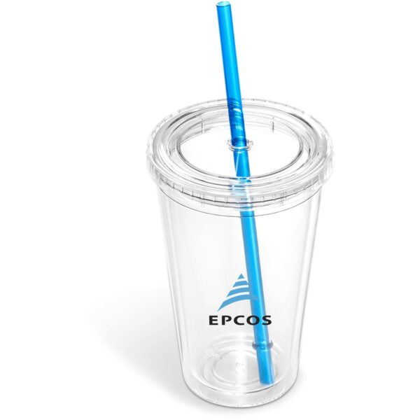 Malibu Double-Wall Frosted Straw Tumbler - Image 5