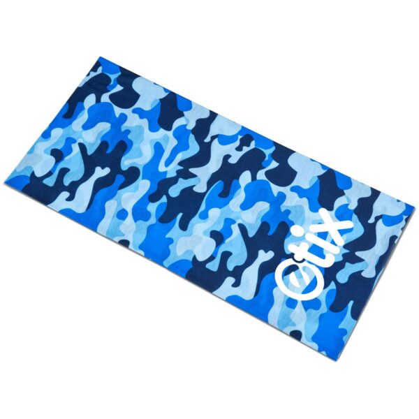 Kids Camo Flexi Tubular Bandana - Blue - Image 2