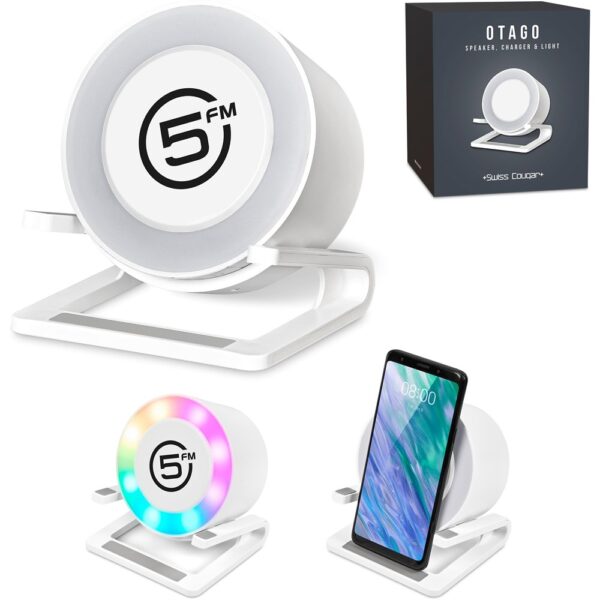 Swiss Cougar Otago Bluetooth Speaker, Wireless Charger, Phone Stand & Night Light - Image 2