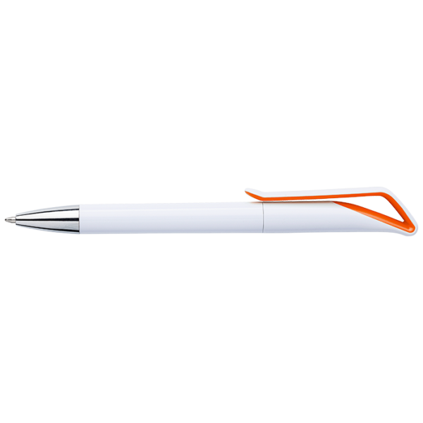 White Barrel Geometric Swan Shaped Ballpoint Pen