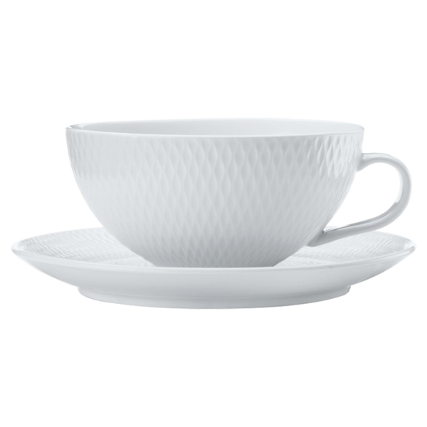 White Basics Diamonds Tea Cup and Saucer Low 250ml