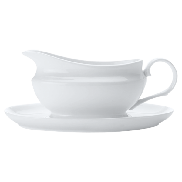 White Basics Gravy Boat and Saucer 550ml