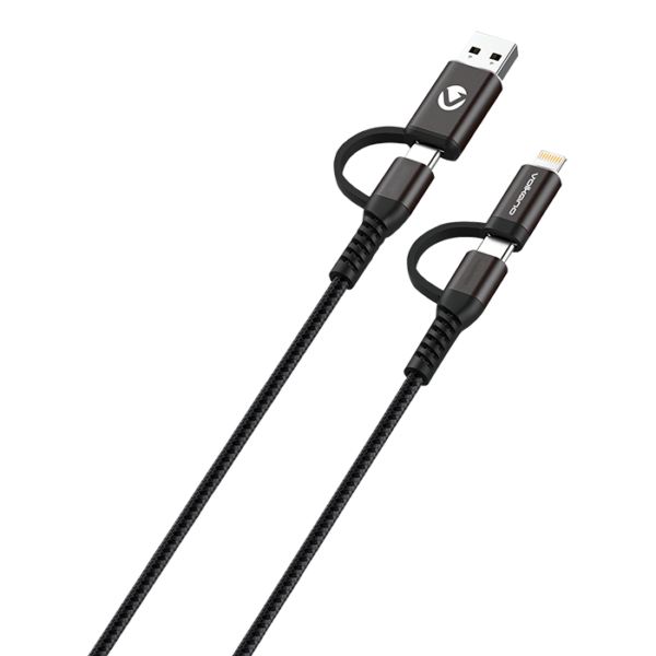 Volkano Weave Series 4-in-1 Charge & Data Cable 1.2m