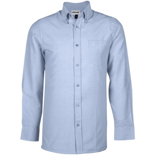 Mens Long Sleeve Oxford Shirt - Light Blue - Image 2