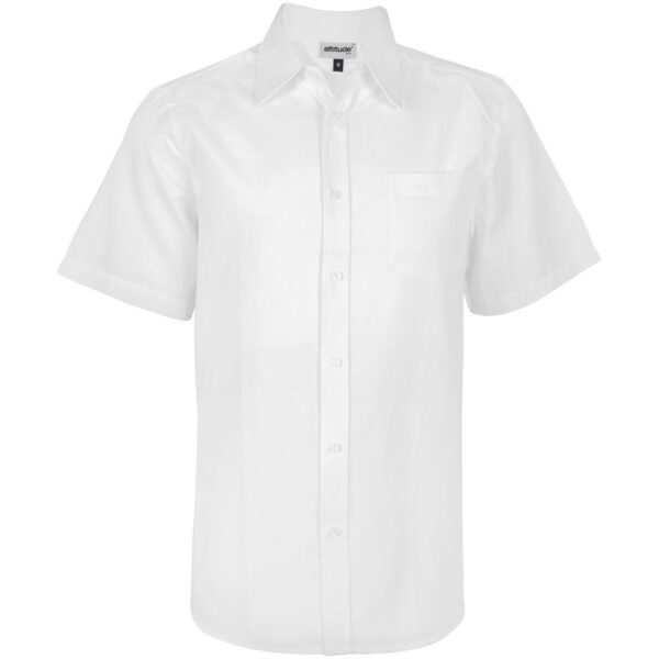 Mens Short Sleeve Oxford Shirt - White - Image 2