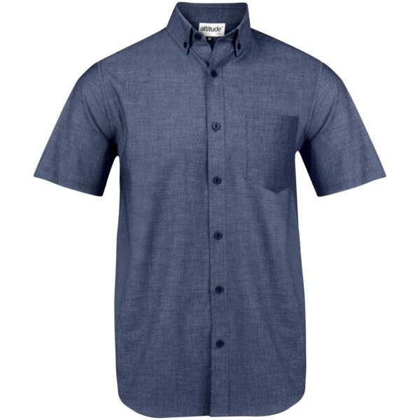 Mens Short Sleeve Viscount Shirt - Navy - Image 2