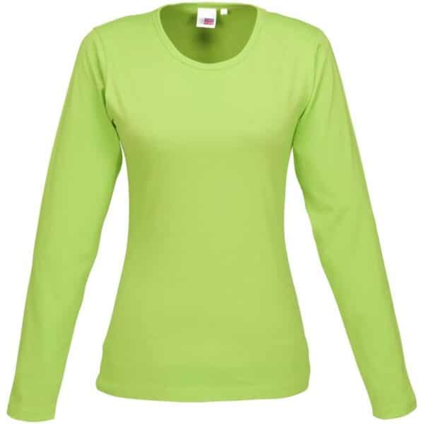 Ladies Long Sleeve Portland T-Shirt - Lime - Image 2