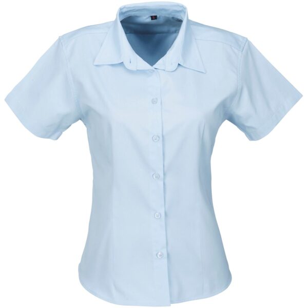 Ladies Short Sleeve Milano Shirt - Light Blue - Image 2