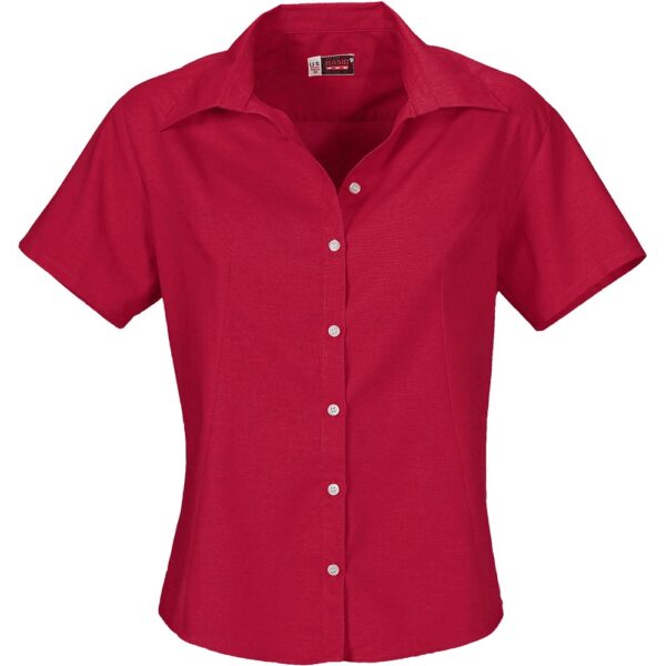 Ladies Short Sleeve Aspen Shirt - Red - Image 2