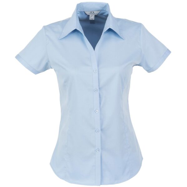 Ladies Short Sleeve Metro Shirt - Light Blue - Image 2