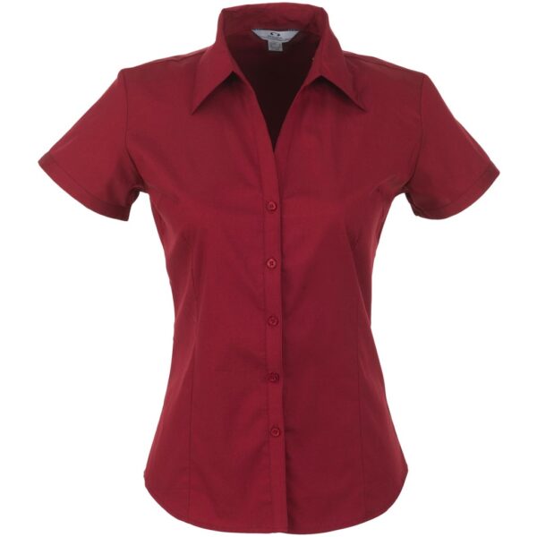 Ladies Short Sleeve Metro Shirt - Red - Image 2