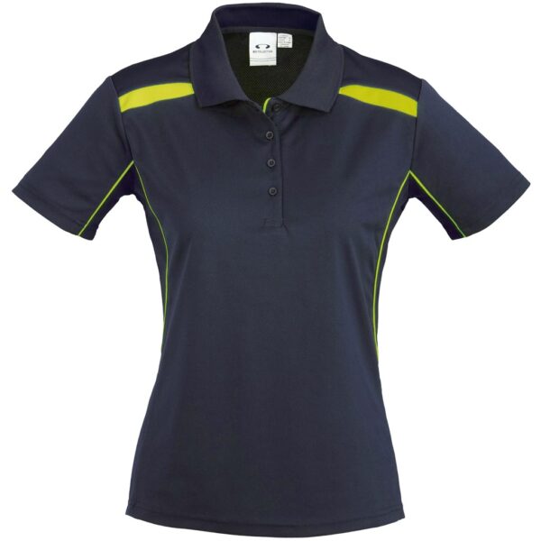 Ladies United Golf Shirt - Navy Lime - Image 2