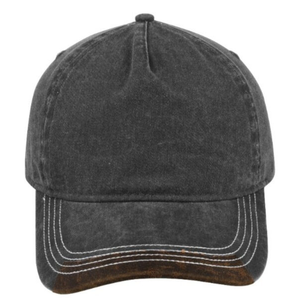 F23500BLACK/BRN - Max Wash 5 Panel Cap - Black/Brown