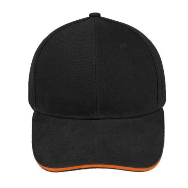 V6001BLACK/OR - Sandwich Brushed Cotton - Black/Orange