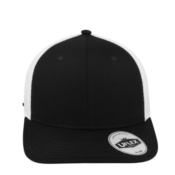 U23602BLK/WHT - Polycotton 6 Panel Trucker - Black/White