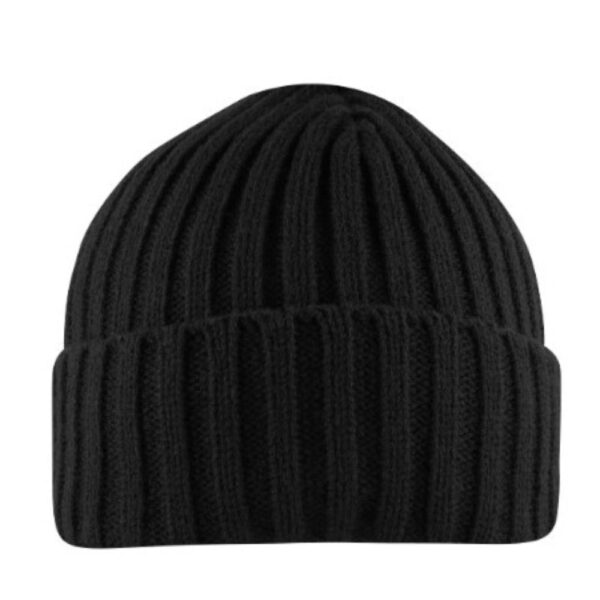 B1701BLACK - Cuffed Chunky Beanie - Black