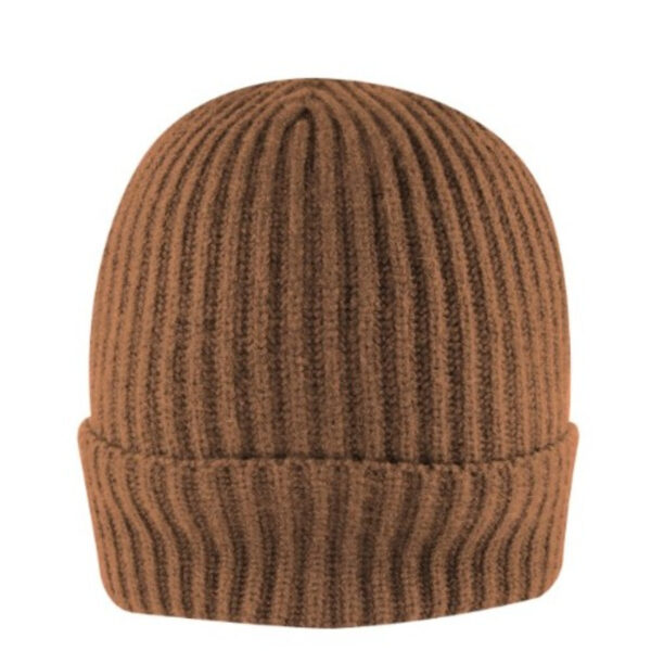 B2201BROWN - Feather Touch Cuffed Beanie - Brown