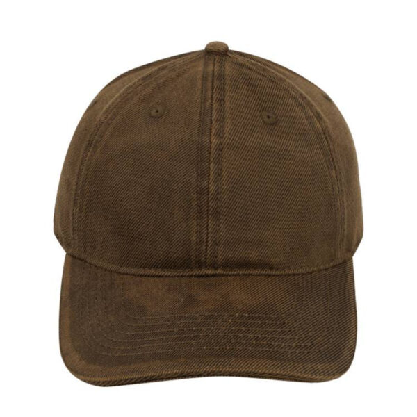 23603BROWN - Dual Tone Oil Skin 6 Panel Cap - Brown