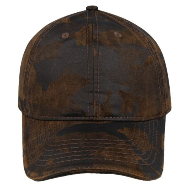 17603CBROWN/BR - Washed Oil Skin 6 Panel - Camo Brown