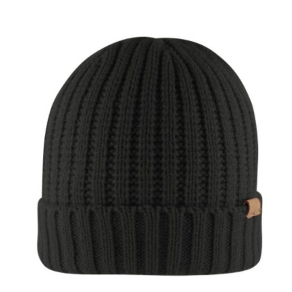 B2200CHARCOAL - Rib Knit Cuffed Beanie - Charcoal