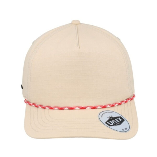 U23508STON/STRW - 5 Panel Ripstop Unstructured - Cream/Red