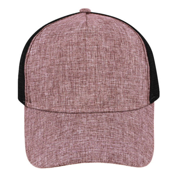 F21501DUPINKBLK - 5 Panel Summit Trucker - Dusty Pink/Black