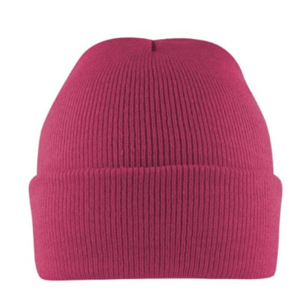 B001FUCHSIAPINK - Cuffed Knitted Beanie - Fuchsia Pink