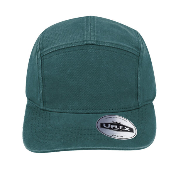 U22505GREENSLAT - 5 Panel Washed Cotton Cap - Green Slate