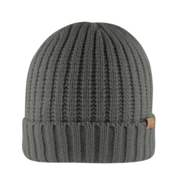 B2200GREY - Rib Knit Cuffed Beanie - Grey