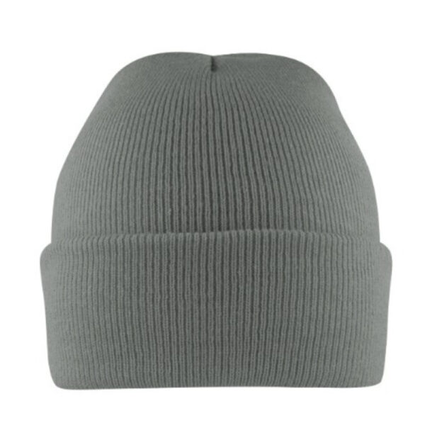 B001LIGHTGREY - Cuffed Knitted Beanie - Light grey melange