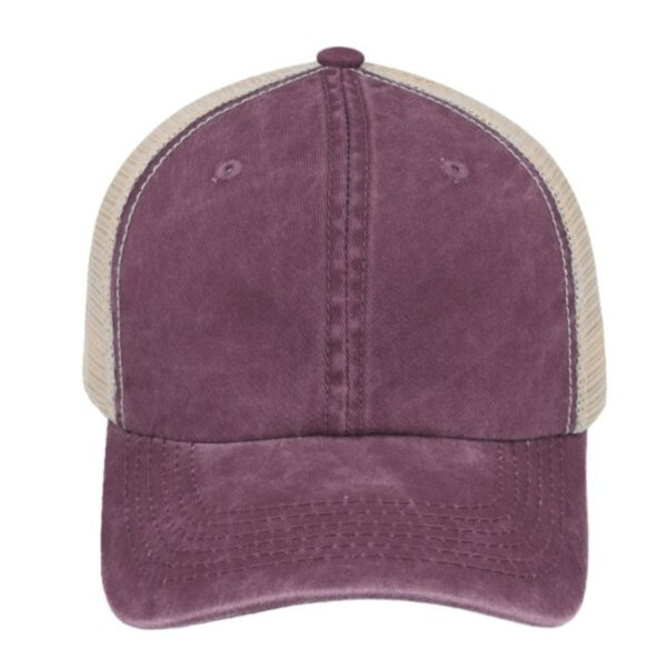 F22600MAROON - Max Wash 6 Panel Trucker - Maroon