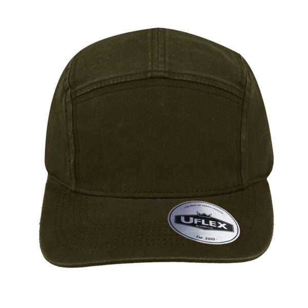 U22505MILITARYG - 5 Panel Washed Cotton Cap - Military Green