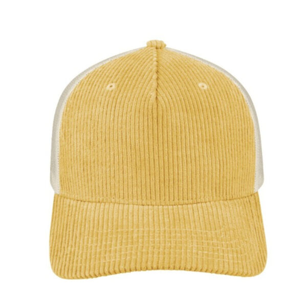 U21512MUSTARD - 5 Panel Corduroy Trucker - Mustard