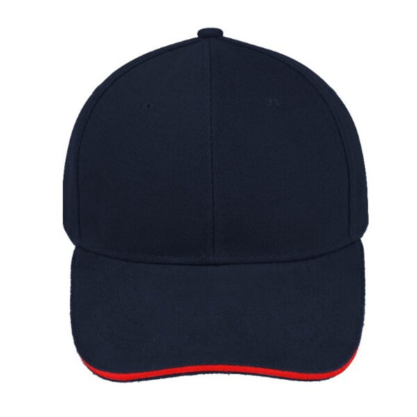 V6001NAVY/RE - Sandwich Brushed Cotton - Navy/Red