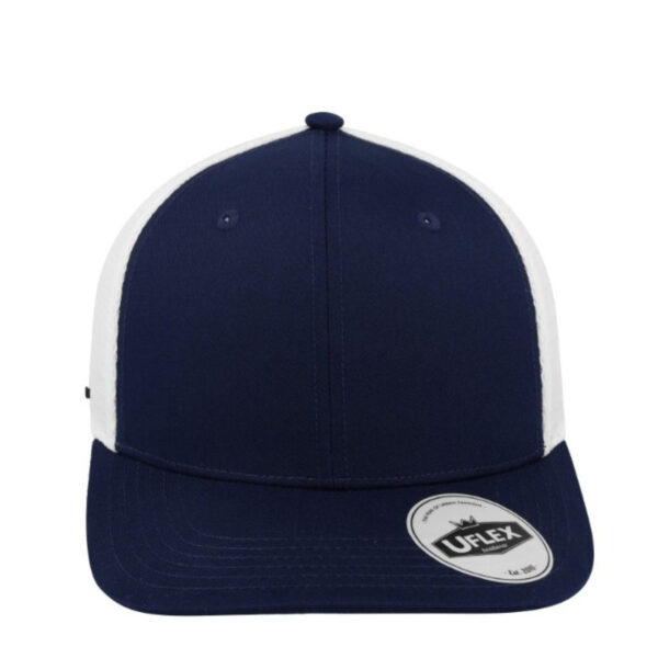 U23602NAVY/WHT - Polycotton 6 Panel Trucker - NAVY/White