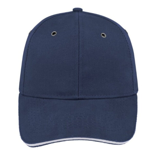 M6001NAVY/WH - Metal Sandwich Peak Cap - Navy/White