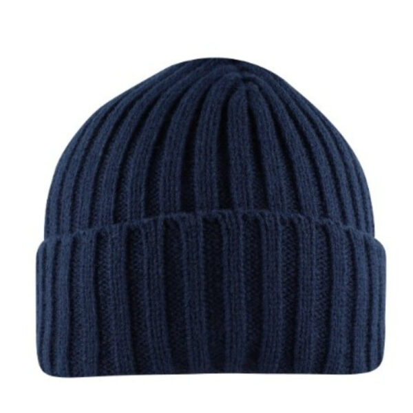 B1701NAVY - Cuffed Chunky Beanie - Navy Blue