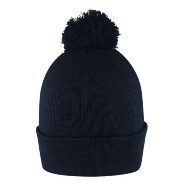 B1900NAVY - Pom Pom Beanie with Cuff - Navy